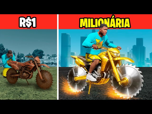 MOTOSSERRA DE R$1 PARA MILIONÁRIA no GTA 5!