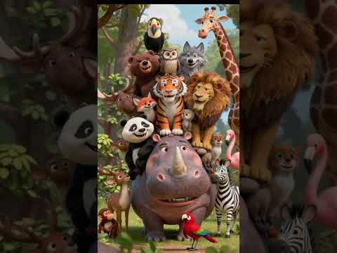 "The Cutest Animal Squad Ever! 🐻🦁🐯 Forest Friends Unite!"