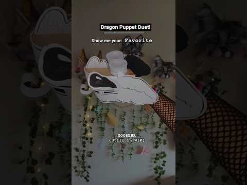 Dragon puppet duet! (If this flops I'm out) #paperdragon #homemadepapercraft #dragonpuppets #fyp