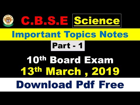 Chemistry || 10th Board || Important Topics || Notes || Download PDF || Vishal Tyagi