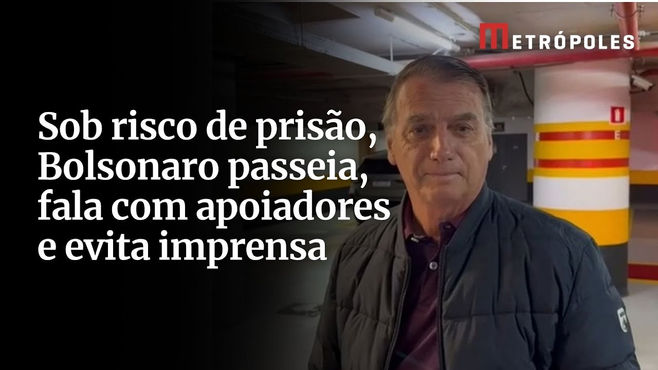 Sob risco de prisão Bolsonaro passeia fala com apoiadores e evita imprensa