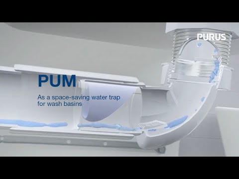 Purus Universal Membrane as a space-saving water trap for wash basins
