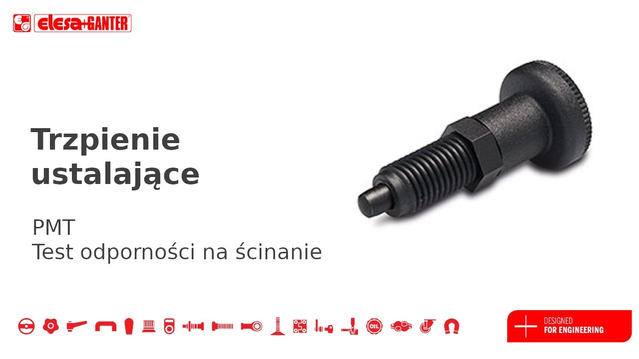 Trzpienie ustalające PMT. - test odporności na uderzenia video