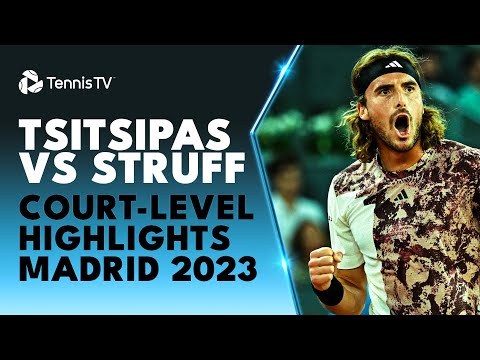 Stefanos Tsitsipas vs Jan-Lennard Struff Court-Level Highlights | Madrid 2023