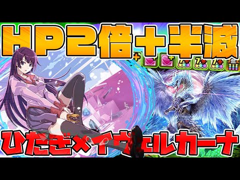 HP2倍+半減！イヴェルカーナ×ひたぎの最強コンビで裏魔廊攻略！水属性強い！？【パズドラ】