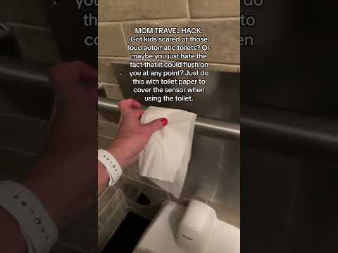 Automatic Toilet Flush Hack: Use Toilet Paper to Cover the Sensor #autoflush #kids #disney