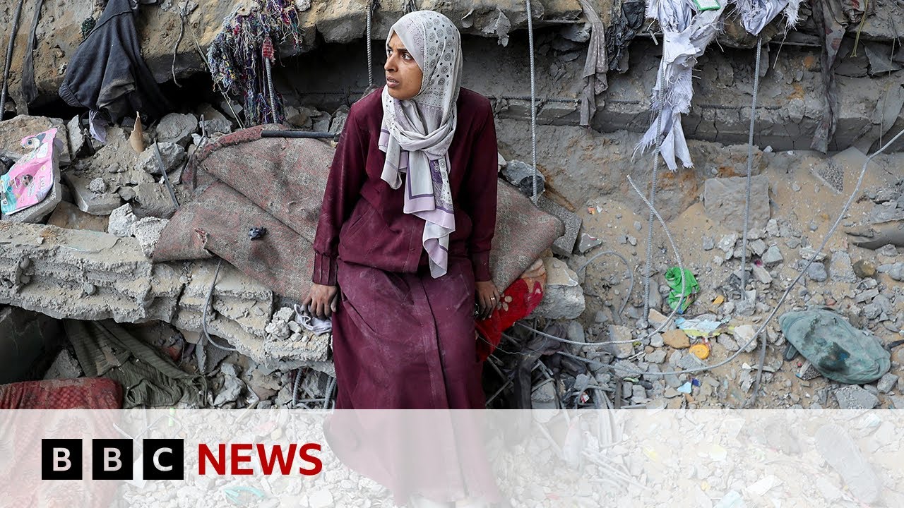 Hundreds of families displaced by wave of Israeli air strikes on Gaza, witnesses say | BBC News