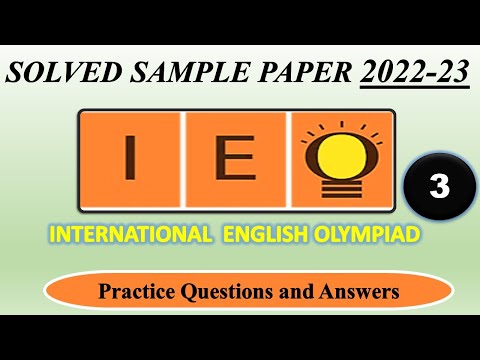 IEO | 2022-23 | CLASS 3 | International English Olympiad | Solved Sample Paper| English Olympiad