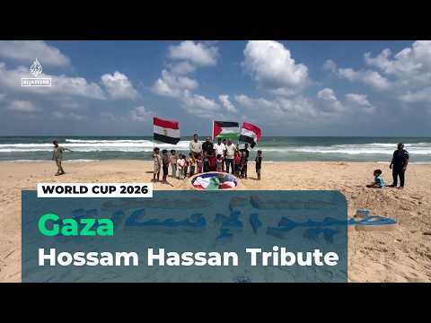 Artists in Gaza pay tribute to Egypt coach: Hossam Hassan waved Palestinian flag at world cup