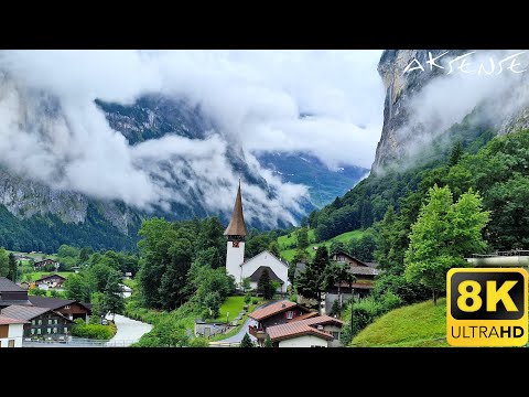 [ 8K ] Switzerland - A Paradise | LAUTERBRUNNEN village and valley | 8K UHD Video