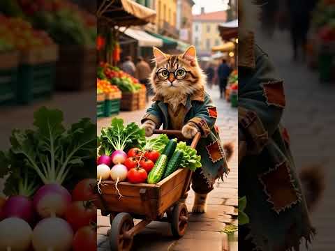 Selling Vegetables #cat #kucing
