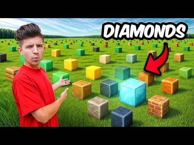 100 Minecraft Blocks But Only 1 Has Diamonds!