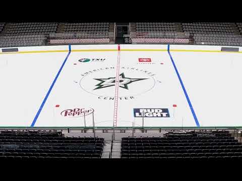 NHL in 30 seconds! Time lapse transformation of Dallas Stars ice build at American Airlines Center