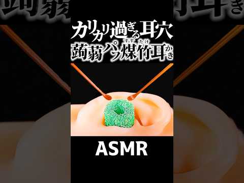 【ASMR】カッチカチの蒟蒻パフ耳穴をしなやかな煤竹耳かきでカリカリする鼓膜まで耳掃除の音👂蒟蒻パフは洗顔用品なのになぜかコッチの使用法が正解のような気する不思議な耳かきｗ🤤睡眠導入😪 #Shorts