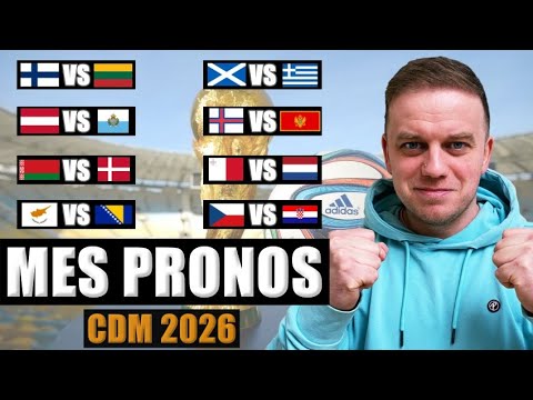 🏆 MES PRONOSTICS QUALIFICATIONS COUPE DU MONDE 2026 ZONE EUROPE 🏆
