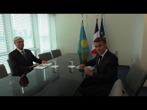 French President Macron and Kazakh counterpart Tokayev hold bilateral meeting | AFP
