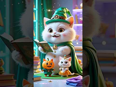 Cute Halloween Magic with Wizard Kitten’s Costume Workshop! #cat #cutecat #cute #shorts #animation