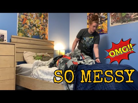 Cleaning My Sons Room because he was feeling OVERWHELMED!!