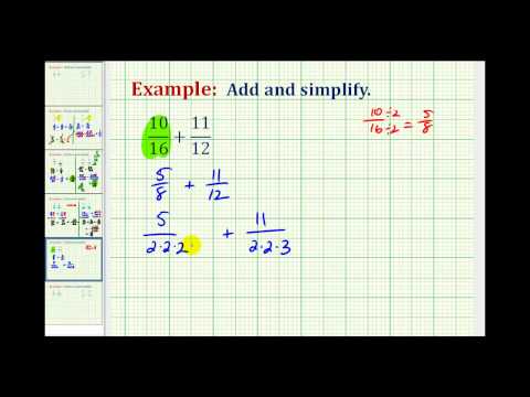 Example 2: Adding Fractions with Unlike Denominators ( Video ...