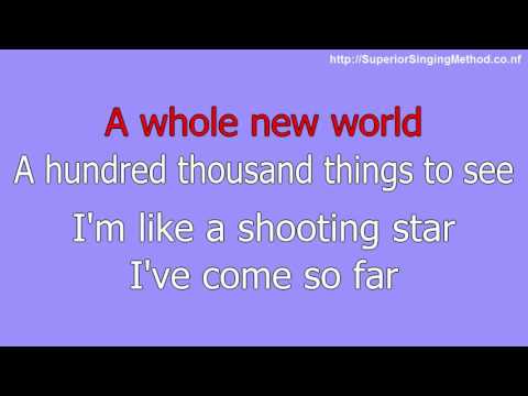 Disney Karaoke Aladdin - A Whole New World (Lyrics and Instrumental)