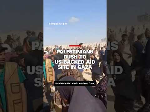 Video shows desperate Palestinians rushing to US-backed aid site in Gaza