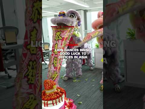 Lion dances bring good luck to offices in Asia