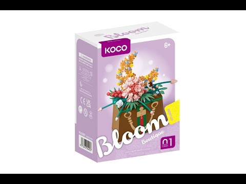 KOCO Stavebnice mini KOCO Květina v kabelce plast 232ks v krabičce 11x15x6cm