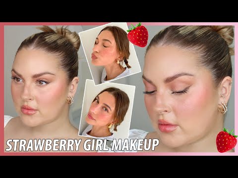 trying the Hailey Bieber STRAWBERRY MAKEUP trend! ? HAIR & GLAM