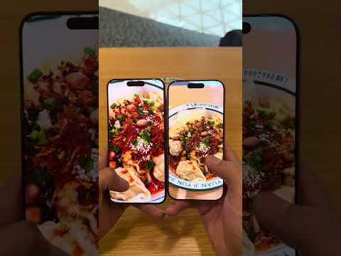 A comparison of food color tones in photos taken with iPhone and OPPO