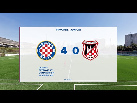 [SAŽETAK] Juniori: Hajduk - Sesvete 4:0 I 23. kolo Prve HNL za juniore