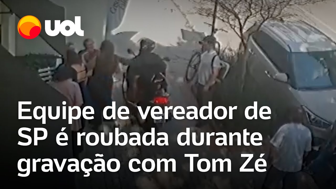 Equipe de vereador é roubada por motoqueiro enquanto gravava com Tom Zé em São Paulo; veja vídeo