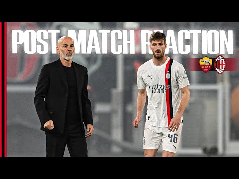 Coach Pioli and Matteo Gabbia | Post-match reactions | Roma v AC Milan