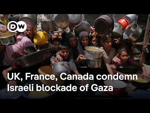 Israel lets 5 food trucks trickle into Gaza amid int'l scrutiny over starvation | DW News