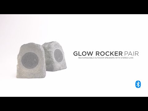 ION® Audio Glow Rocker™ Pair - RECHARGEABLE OUTDOOR BLUETOOTH®️-ENABLED SPEAKERS WITH STEREO-LINK™️