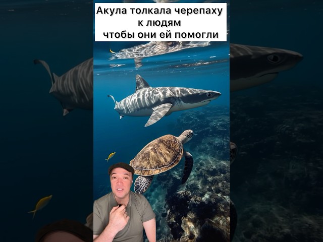 Акула спасла черепаху.