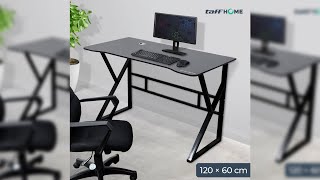 Pratinjau video produk TaffHOME Meja Komputer Gaming Laptop PC Desk Frame with Cable Hole 120x60cm - FH-3