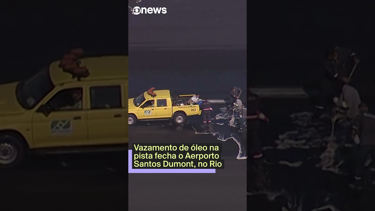 Vazamento de óleo na pista fecha o Aeroporto Santos Dumont no Rio