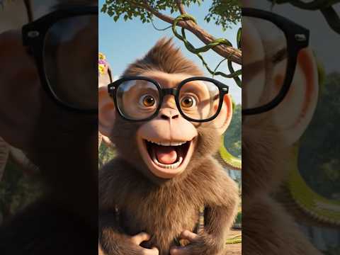 "बंदर बोला - ये तो मस्त चश्मा है! 😂 | Funny Monkey Cartoon | Kids Comedy Video"