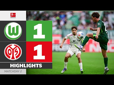 RED Card in Last-Minute-Drama! | VFL WOLFSBURG - MAINZ 05 | Highlights | Matchday 2 – Bundesliga