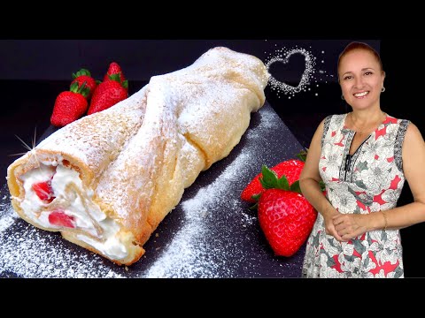 🍓ВЕЛИКОЛЕПНЫЙ РУЛЕТ НА БЛИННОМ ТЕСТЕ ЗА 30 МИНУТ с творожным кремом Карпатка с творогом Люда Изи Кук