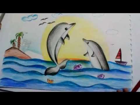 Art_ How to draw dolphin part (2)_Materials :pencil colors_28.01.2021(Ms.Heba)