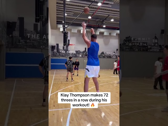 Klay Thompson made 72 threes in a row during his workout! 🔥 (via cbrick603/TT)