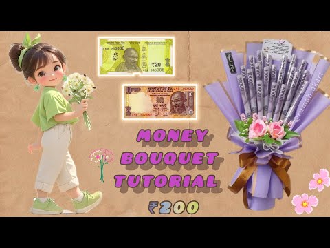 Money Bouquet Tutorial💸| Money Bouquet Making Ideas 💚₹200💚 #ansyartsandcraft #bouquet #tutorial