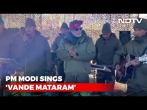 Video: PM Narendra Modi sings 'Vande Mataram' along with soldiers in Kargil
