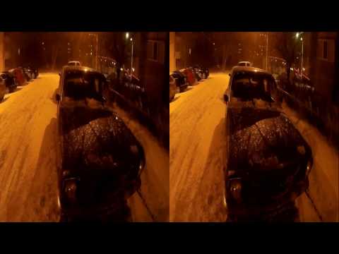  Snowfall 3D ! Walk through the snowy HELL ! 3D VIDEO