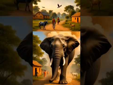 जंगल से गांव आया हाथी, डर की जगह प्यार मिला! | ” #shorts #trending #youtubeshorts