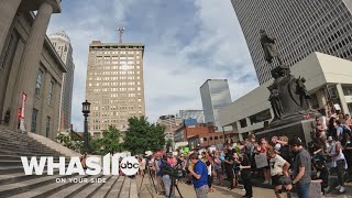 RAW: Footage from downtown Louisville of people protesting SCOTUS ruling