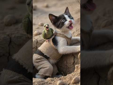 "The kind kitten saved the helpless baby bird." #shorts #short