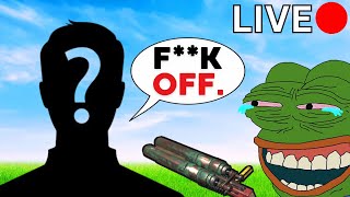 YouTube thumbnail for rackpog's video titled 'Ragebaiting ANGRY Vanilla Rust Sweats..'