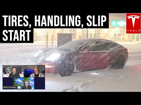 Driving a Tesla in Winter (Clip #1): Tires, Handling, and Slip Start